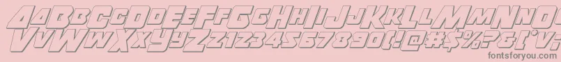 Thunderstrike3D Font – Gray Fonts on Pink Background