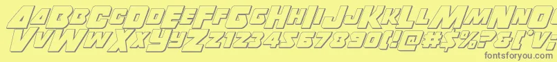 Thunderstrike3D Font – Gray Fonts on Yellow Background
