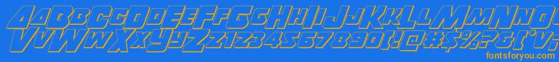 Thunderstrike3D Font – Orange Fonts on Blue Background