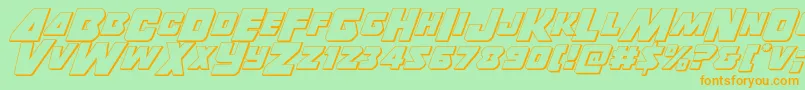 Thunderstrike3D Font – Orange Fonts on Green Background