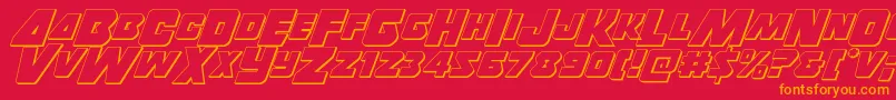 Thunderstrike3D Font – Orange Fonts on Red Background