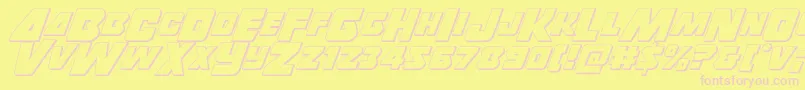 Thunderstrike3D Font – Pink Fonts on Yellow Background