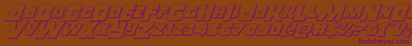 Thunderstrike3D Font – Purple Fonts on Brown Background