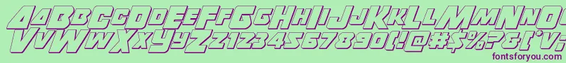 Thunderstrike3D Font – Purple Fonts on Green Background