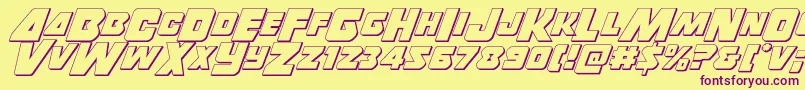 Thunderstrike3D Font – Purple Fonts on Yellow Background