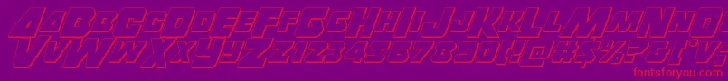 Thunderstrike3D Font – Red Fonts on Purple Background