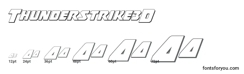 Размеры шрифта Thunderstrike3D