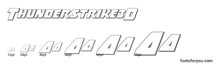 Thunderstrike3D-fontin koot