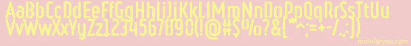 RulerStencilHeavy Font – Yellow Fonts on Pink Background