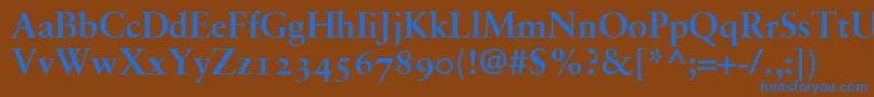 SabonBoldOldstyleFigures Font – Blue Fonts on Brown Background