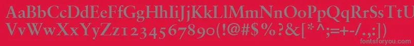SabonBoldOldstyleFigures Font – Gray Fonts on Red Background