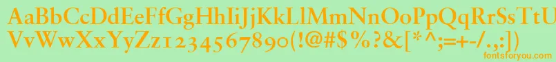 SabonBoldOldstyleFigures Font – Orange Fonts on Green Background