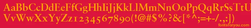 SabonBoldOldstyleFigures Font – Orange Fonts on Red Background