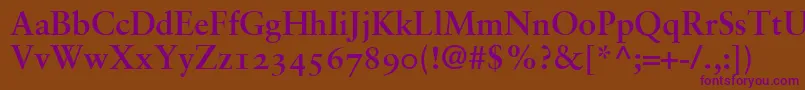 SabonBoldOldstyleFigures Font – Purple Fonts on Brown Background