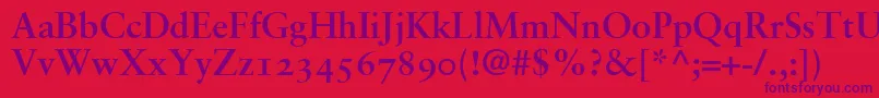 SabonBoldOldstyleFigures Font – Purple Fonts on Red Background
