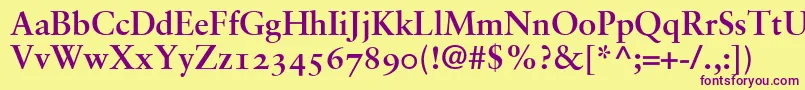 SabonBoldOldstyleFigures Font – Purple Fonts on Yellow Background