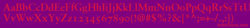 SabonBoldOldstyleFigures Font – Red Fonts on Purple Background