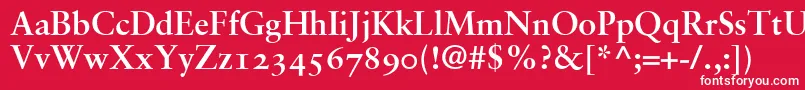 SabonBoldOldstyleFigures Font – White Fonts on Red Background