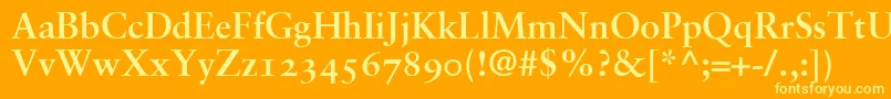 SabonBoldOldstyleFigures Font – Yellow Fonts on Orange Background