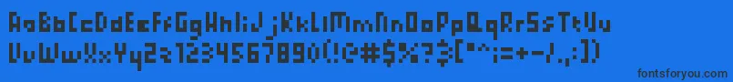 PixelatedPrincess-Schriftart – Schwarze Schriften auf blauem Hintergrund