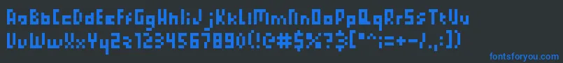 Шрифт PixelatedPrincess – синие шрифты на чёрном фоне