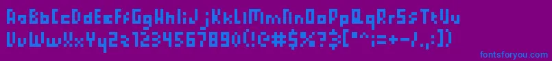 PixelatedPrincess-Schriftart – Blaue Schriften auf violettem Hintergrund
