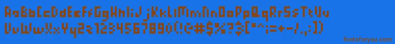 PixelatedPrincess-Schriftart – Braune Schriften auf blauem Hintergrund