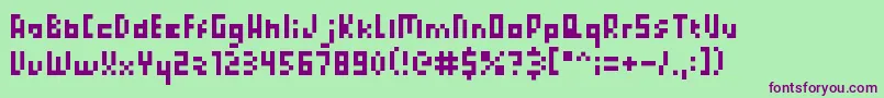 PixelatedPrincess Font – Purple Fonts on Green Background
