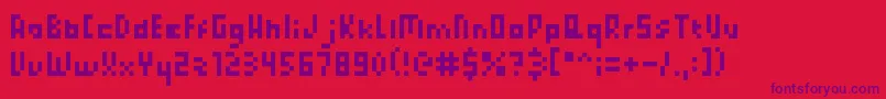 フォントPixelatedPrincess – 赤い背景に紫のフォント