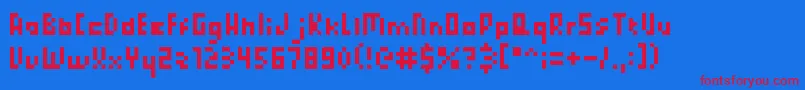 fuente PixelatedPrincess – Fuentes Rojas Sobre Fondo Azul