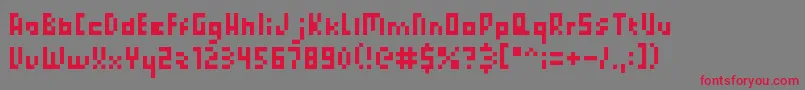 フォントPixelatedPrincess – 赤い文字の灰色の背景
