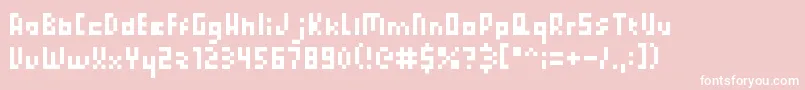 PixelatedPrincess-Schriftart – Weiße Schriften auf rosa Hintergrund