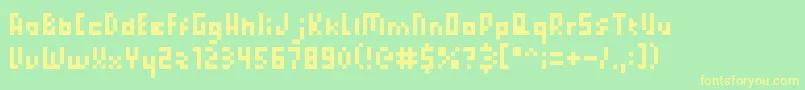 PixelatedPrincess-fontti – keltaiset fontit vihreällä taustalla
