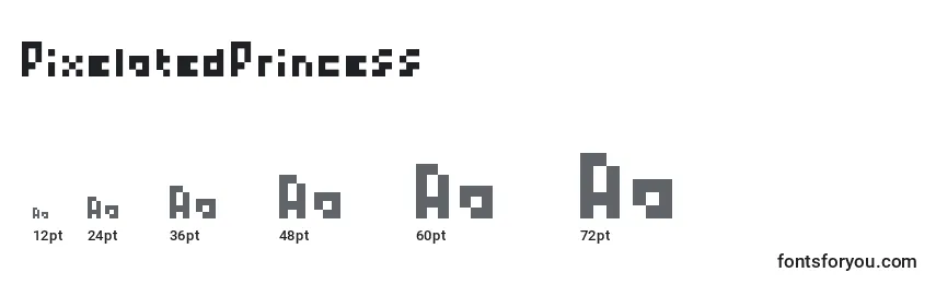 Размеры шрифта PixelatedPrincess