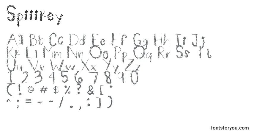 Schriftart Spiiikey – Alphabet, Zahlen, spezielle Symbole
