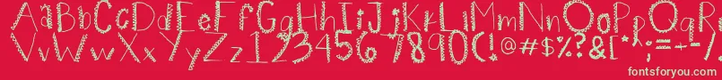 Spiiikey-fontti – vihreät fontit punaisella taustalla
