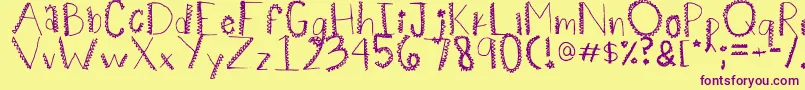 Spiiikey-Schriftart – Violette Schriften auf gelbem Hintergrund