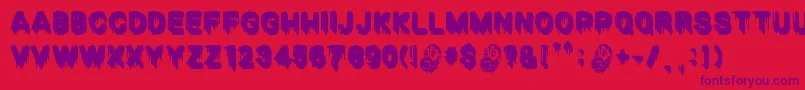 Venganza Font – Purple Fonts on Red Background
