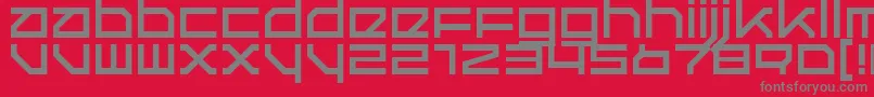 フォントQuerRegular – 赤い背景に灰色の文字