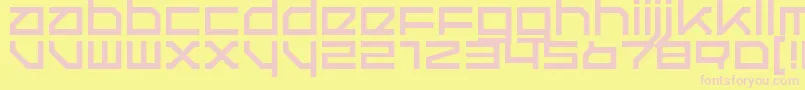 フォントQuerRegular – ピンクのフォント、黄色の背景
