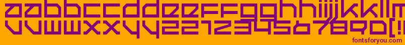 QuerRegular-fontti – violetit fontit oranssilla taustalla