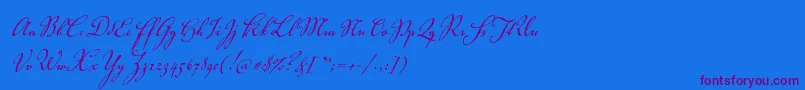 VolutascriptproRegular-Schriftart – Violette Schriften auf blauem Hintergrund