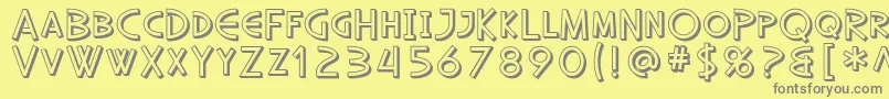 フォントSfDiegoSansShaded – 黄色の背景に灰色の文字