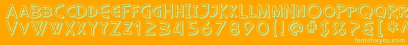 SfDiegoSansShaded Font – Green Fonts on Orange Background