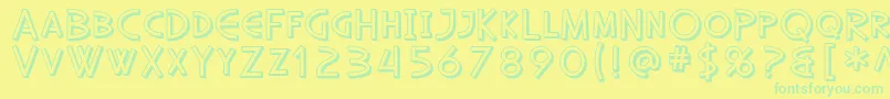 SfDiegoSansShaded Font – Green Fonts on Yellow Background