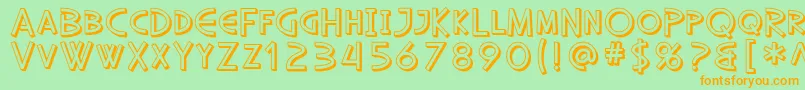 SfDiegoSansShaded Font – Orange Fonts on Green Background