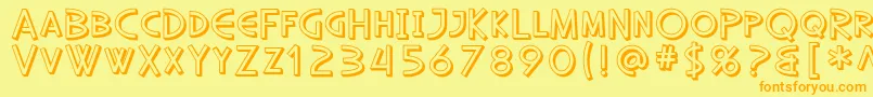 SfDiegoSansShaded Font – Orange Fonts on Yellow Background