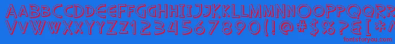 SfDiegoSansShaded Font – Red Fonts on Blue Background