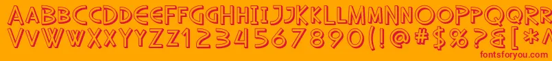 SfDiegoSansShaded Font – Red Fonts on Orange Background