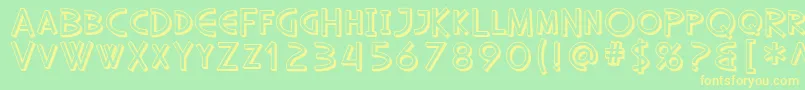 SfDiegoSansShaded-fontti – keltaiset fontit vihreällä taustalla
